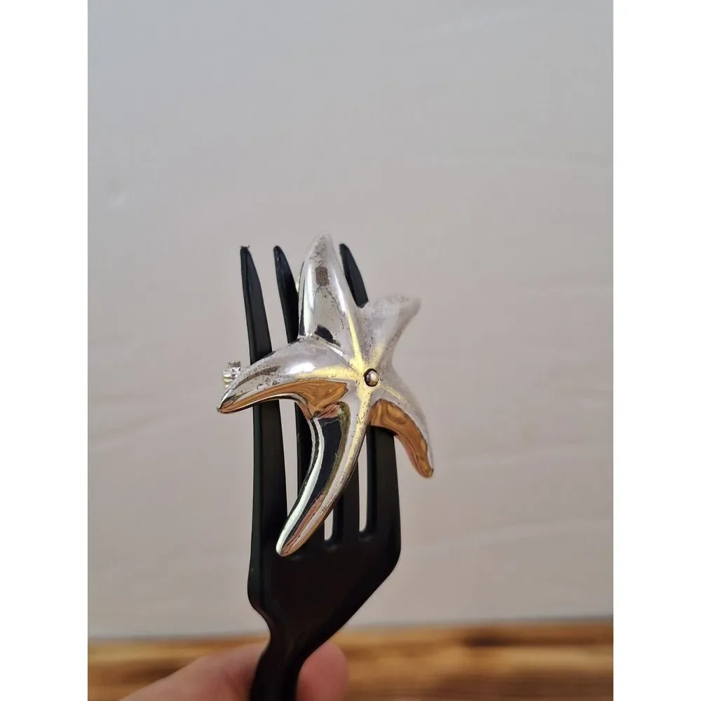 Vintage Silver Tone Starfish Pin/Pendant 1.5